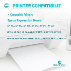 Hyggetech 18XL Cartouches d'encre de Rechange compatibles pour Cartouches Epson 18xl pour Epson Expression Home XP-202 XP-205 XP