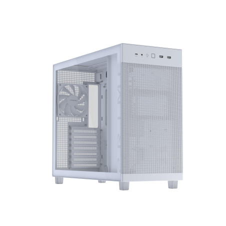ASUS Prime AP303 Tempered Glass (Blanc) – Boîtier PC Gaming ATX (4 litres, Prise en Charge de Carte Graphique et radiateur jusqu