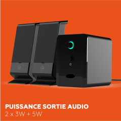 Mobility Lab – ML314006 – Enceinte PC 2.1 Multimédia – Son Riche, Basses puissantes, Bouton de Volume intégré, Connexion Filaire