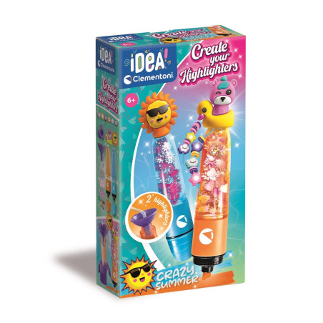 Clementoni Idea - Create Your Highlighters : Crazy Summer, Laboratoire des surligneurs personnalisés, Kit créatif pour Enfants 6