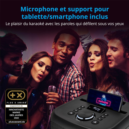 MEDION S61991 Enceinte Bluetooth puissante (Portables, avec Microphone, USB & AUX-in, Effet Lumineux, Enceinte connectée idéale
