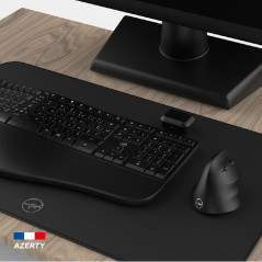 Mobility Lab – Ergo C30W – Combo Clavier + Souris sans Fil Ergonomique – AZERTY, Repose-Poignets, Disposition Ergonomique, Incli