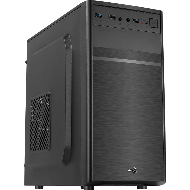 Aerocool CS103, Boîtier PC Micro ATX, aluminium brossé, ventilateur arrière 80 mm, Noir, Única Aerocool CS103, Boîtier PC Micro ATX, aluminium brossé, ventilateur arrière 80 mm, Noir, Única