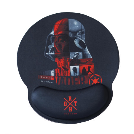 WONDEE Disney Star Wars Tapis de Souris Ergonomique Darth Vader, Tapis de Souris en Gel avec Repose-Poignet antidérapant, Mouse