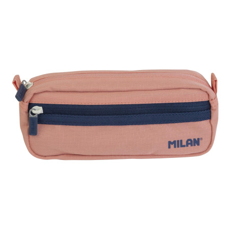 MILAN 081148SNCP PORTATODO Rectangulaire 2 Fermetures Éclair Série 1918, Rose, Multicolore, 0