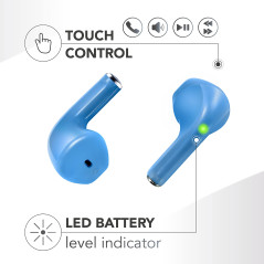 Music Sound - Swag - Écouteur sans Fil à Capsule - Jusqu’à 20 h d’autonomie en écoute - Bluetooth - Azur