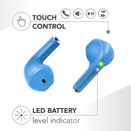 Music Sound - Swag - Écouteur sans Fil à Capsule - Jusqu’à 20 h d’autonomie en écoute - Bluetooth - Azur