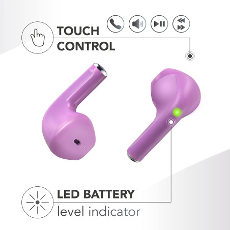 Music Sound Swag Écouteurs sans Fil à Capule, Bluetooth, 20 Heures de Lecture, Auto Pairing, Contrôles Touch, Boîtier Compact -