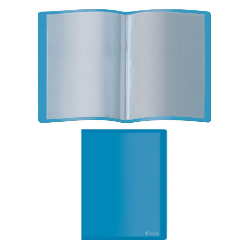 DOHE - Porte-vues PP de 10 pochettes PP (80 mic) Souple Bleu