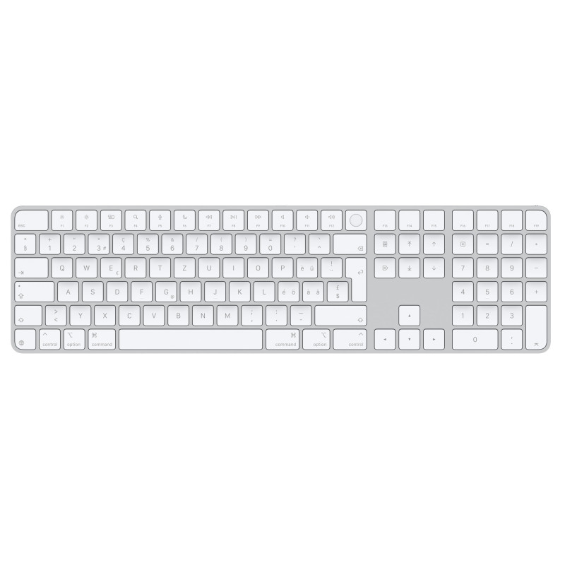 Apple Magic Keyboard avec Touch ID et pavé numérique pour Les Mac avec Puce Apple - Suisse - Touches Blanches Apple Magic Keyboard avec Touch ID et pavé numérique pour Les Mac avec Puce Apple - Suisse - Touches Blanches 