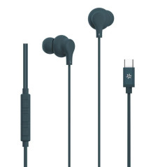 Celly, Écouteurs Intra-Auriculaires avec Fil USB-C, avec Bouton de réponse, contrôle du Volume, Microphone intégré, Couleur Bleu