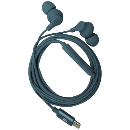 Celly, Écouteurs Intra-Auriculaires avec Fil USB-C, avec Bouton de réponse, contrôle du Volume, Microphone intégré, Couleur Bleu