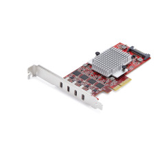 StarTech.com Carte PCIe USB-C 4 Ports, USB 3.2 10 Gbps, Carte d'Extension PCI Express, 4 Contrôleurs Indépendants