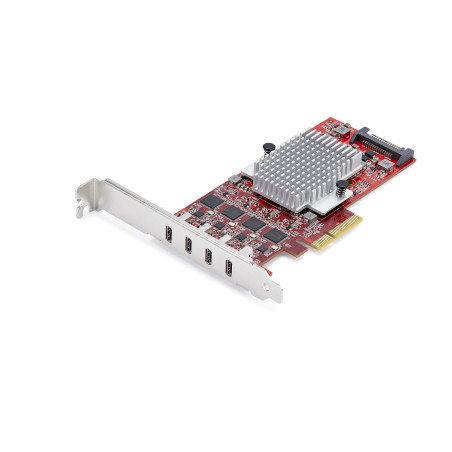 StarTech.com Carte PCIe USB-C 4 Ports, USB 3.2 10 Gbps, Carte d'Extension PCI Express, 4 Contrôleurs Indépendants