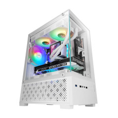 Mars Gaming MC-SE2, Boîtier Gaming MicroATX, Verre Trempé Latéral et Frontal sans Cadre, Ventilateur FRGB 120mm, Structure à Dou