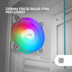 Mars Gaming MC-SE2, Boîtier Gaming MicroATX, Verre Trempé Latéral et Frontal sans Cadre, Ventilateur FRGB 120mm, Structure à Dou