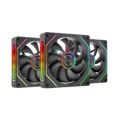 Mars Gaming MF-LINKFINITYKIT2, Kit 3x Ventilateurs Modulaires PWM 12cm, Éclairage ARGB Infinity Mirror, Système Modulaire LINKFI