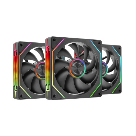 Mars Gaming MF-LINKFINITYKIT2, Kit 3x Ventilateurs Modulaires PWM 12cm, Éclairage ARGB Infinity Mirror, Système Modulaire LINKFI