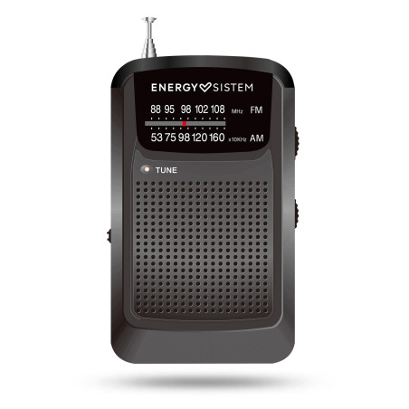 Energy Sistem Pocket Radio - Radio Portable Am/FM à Piles avec Sortie Mini Jack et indicateur visuel de syntonisation