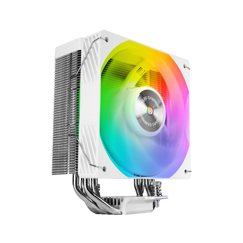 Mars Gaming MCPU-X4ARGB, Ventirad CPU 220W TDP, 4x Heatpipes HCT Nouvelle Génération, Ventilateur PWM SI Extreme-Silent ARGB 120