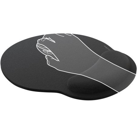 Speedlink VELLU Memory Foam - Tapis de Souris Ergonomique avec Repose Poignet en Mousse à Mémoire de Forme, Coussinet de Poignet