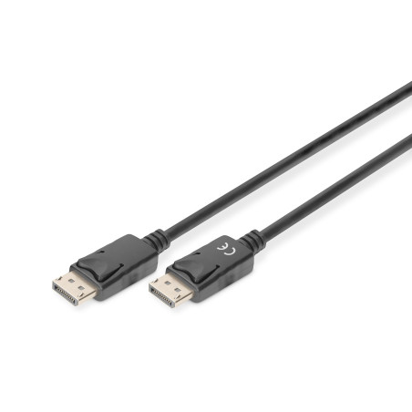 DIGITUS Câble DisplayPort - UHD 4K/60 Hz - 2m - avec Verrouillage - HBR 2 - Compatible avec Les moniteurs et Les Cartes Graphiqu