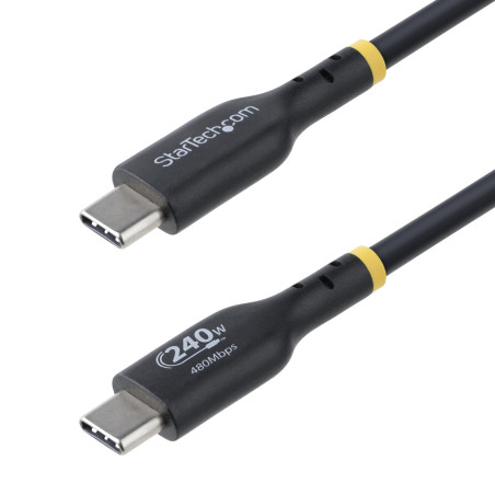 StarTech.com Câble de Recharge USB-C de 1m, Cordon USB-C Certifié USB-IF, 240W PD EPR, Câble Chargeur USB 2.0 Type-C pour Ordina