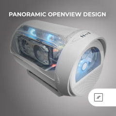 Mars Gaming MC-Cylon, Boîtier Gaming MicroATX, Design Cylindrique de Turbine, Verre Trempé et Fenêtre Supérieure Panoramique Cou