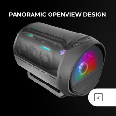 Mars Gaming MC-Cylon, Boîtier Gaming MicroATX, Design Cylindrique de Turbine, Verre Trempé et Fenêtre Supérieure Panoramique Cou