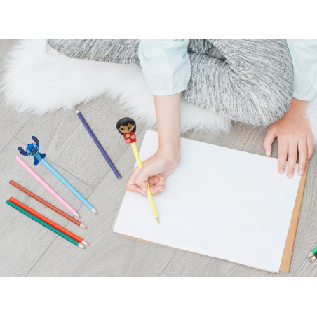 Marques CyP : Stitch, Toppers, Crayons, Écriture, Surprise, Toppers 3D, Multicolore, Produit officiel
