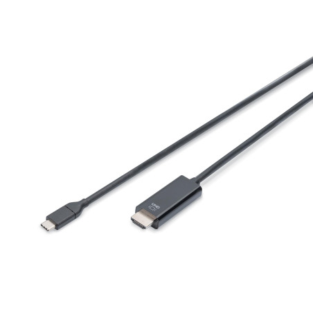 DIGITUS Câble USB-C vers HDMI – USB 3.2 Gen2 – 2 m – UHD 4k 60 Hz – HDMI 2.0 – 18 Gbit/s – Plug and Play – Noir