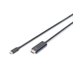DIGITUS Câble USB-C vers HDMI – USB 3.2 Gen2 – 5 m – UHD 4k 60 Hz – HDMI 2.0 – 18 Gbit/s – Plug and Play – Noir