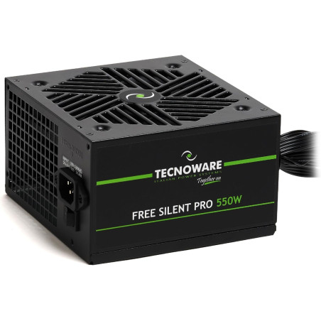 Tecnoware Alimentation Free Silent Pro 550 pour PC Avancés avec Carte Graphique NVIDIA GeForce GTX - RTX, Ventilateur Silencieux