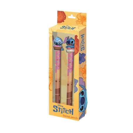 Disney Lilo et Stitch Mix-Pack de 2 Crayons Éternels, Jaune, 9,5 x 23 cm
