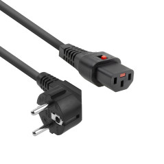ACT C13 Câble d’Alimentation CEI Lock, Câble IEC 5 mètres, Prise C13 Selon Prise CEE 7/7, pour PDU, Serveur, périphériques résea