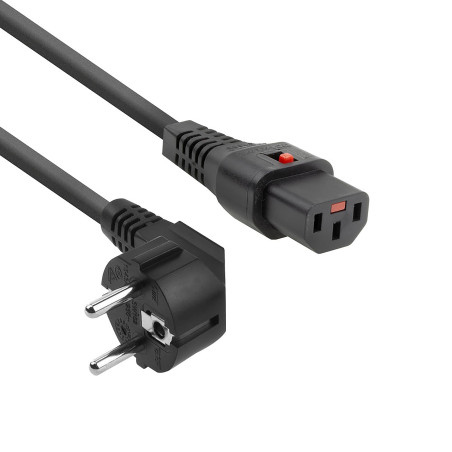 ACT C13 Câble d’Alimentation CEI Lock, Câble IEC 5 mètres, Prise C13 Selon Prise CEE 7/7, pour PDU, Serveur, périphériques résea