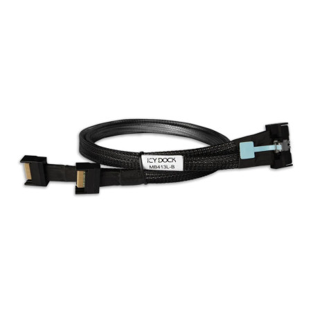 Icy Dock Câble de données 1 x MCIO 8i SFF-TA-1016 vers 2 x MCIO 4i SFF-TA-1016 - Longueur : 50 cm - MB413L-B