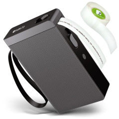 OLYMPIA Imprimante d'étiquettes P22 Noire | Étiqueteuse | Imprimante Thermique Bluetooth pour la Cuisine, Le Bureau et Les Loisi