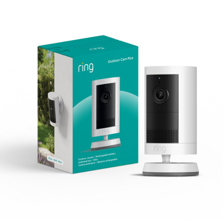 Ring caméra extérieure Plus sans fil (Outdoor Camera Plus Nouvelle génération) | Vidéo grand angle en 2K I Caméra de surveillanc