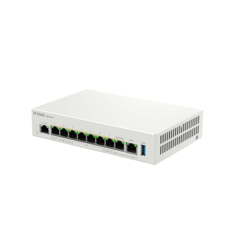 D-Link DBR-600-P Routeur PoE Professionnel – Routeur VPN Dual WAN 2,5G avec 8× Ports PoE+ (123W), Répartition de Charge Multi-WA D-Link DBR-600-P Routeur PoE Professionnel – Routeur VPN Dual WAN 2,5G avec 8× Ports PoE+ (123W), Répartition de Charge Multi-WA