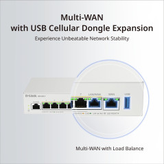 D-Link DBR-600-P Routeur PoE Professionnel – Routeur VPN Dual WAN 2,5G avec 8× Ports PoE+ (123W), Répartition de Charge Multi-WA