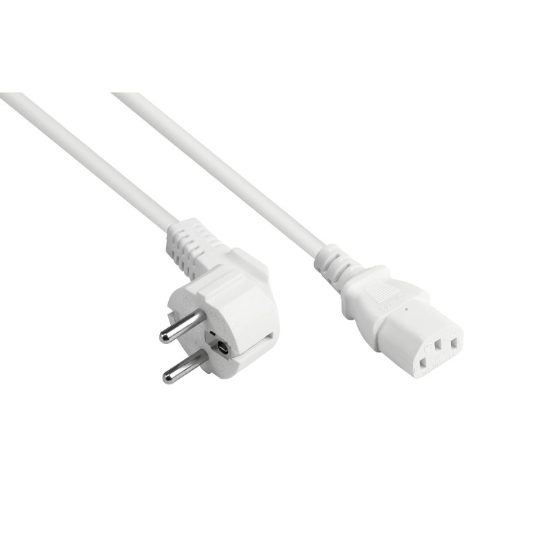 Good Connections Câble d'alimentation - 15 m - Prise de Terre Type E + F (CEE 7/7, coudée) vers Prise C13 IEC (Droite) - Conduct Good Connections Câble d'alimentation - 15 m - Prise de Terre Type E + F (CEE 7/7, coudée) vers Prise C13 IEC (Droite) - Conduct