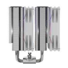 Silentware Titan RGB White Refroidisseur CPU, Dual-Tower, 6 heatpipes en cuivre, 2x 120mm ventilateurs PWM, éclairage A-RGB, TDP