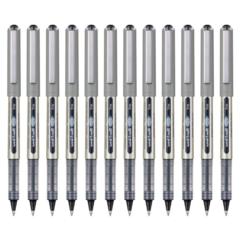 Uni-Ball Rollerball Encre liquide Eye Fine UB-157E Noir 0,7 mm Boîte de 12 unités Uni-Ball Rollerball Encre liquide Eye Fine UB-157E Noir 0,7 mm Boîte de 12 unités