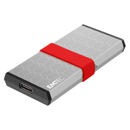 EMTEC - SSD Portable X205 Mini - 1TB - Jusqu'à 1100MB/s en Lecture - USB-C 3.2 Gen2 - Boîtier Aluminium - Compact et Léger - Hau