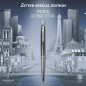 Parker Jotter Stylo bille | Édition spéciale | Gris Paris avec finition chrome | Pointe moyenne | Encre bleue | Coffret cadeau g