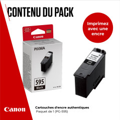 Canon PG-595 - Cartouche d'encre Originale - Jusqu'à 180 Pages A4 (1 x Cartouche Noire) - Compatible imprimantes PIXMA TS