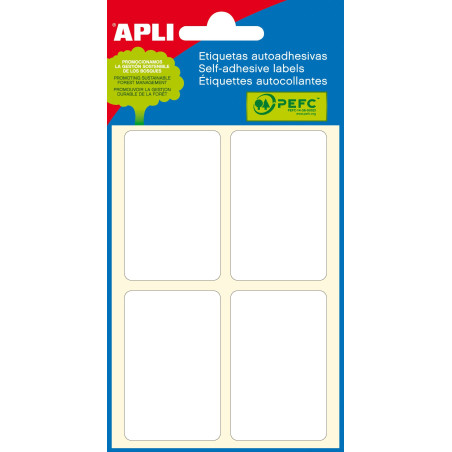 APLI 6 planches d'étiquettes autocollantes blanches 34 x 53 mm 2683