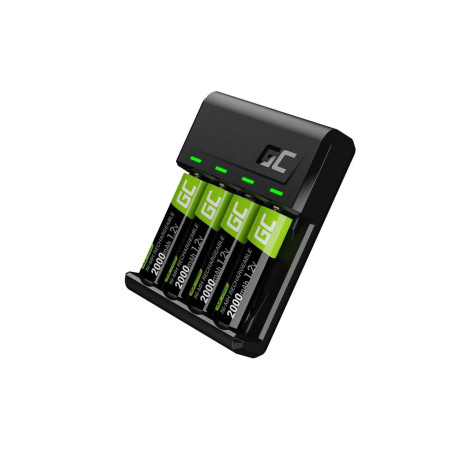 CARGADOR Green Cell GC VITALCHARGER + 4X PILAS AA 2000MAH NI-MH