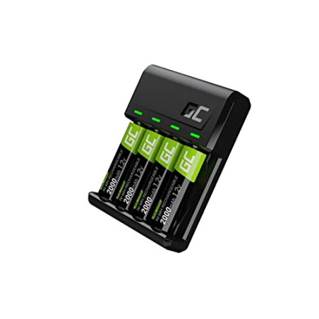 CARGADOR Green Cell GC VITALCHARGER + 4X PILAS AA 2000MAH NI-MH